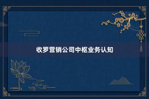收罗营销公司中枢业务认知